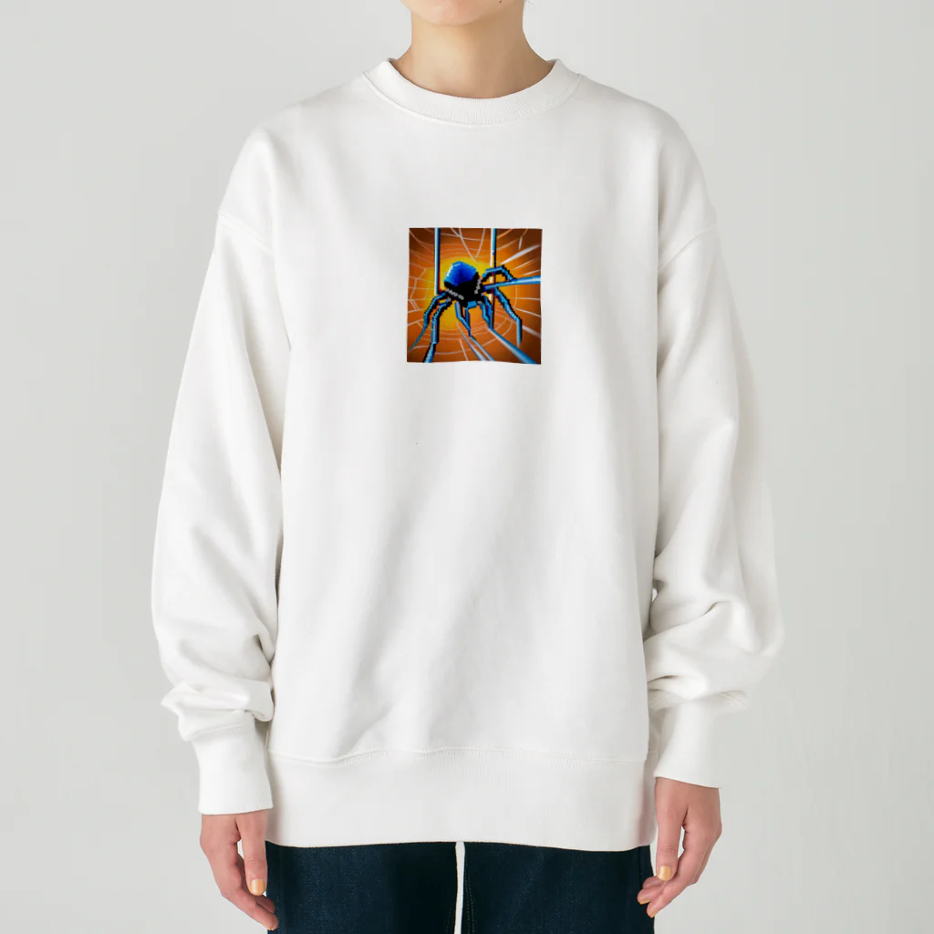 yorozuya4628のドット絵　クモ　スパイダー　ピクセル画像 Heavyweight Crew Neck Sweatshirt