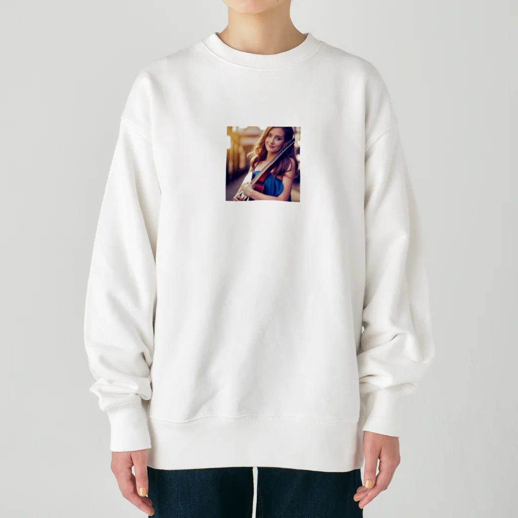 Stylishの女性の微笑み Heavyweight Crew Neck Sweatshirt