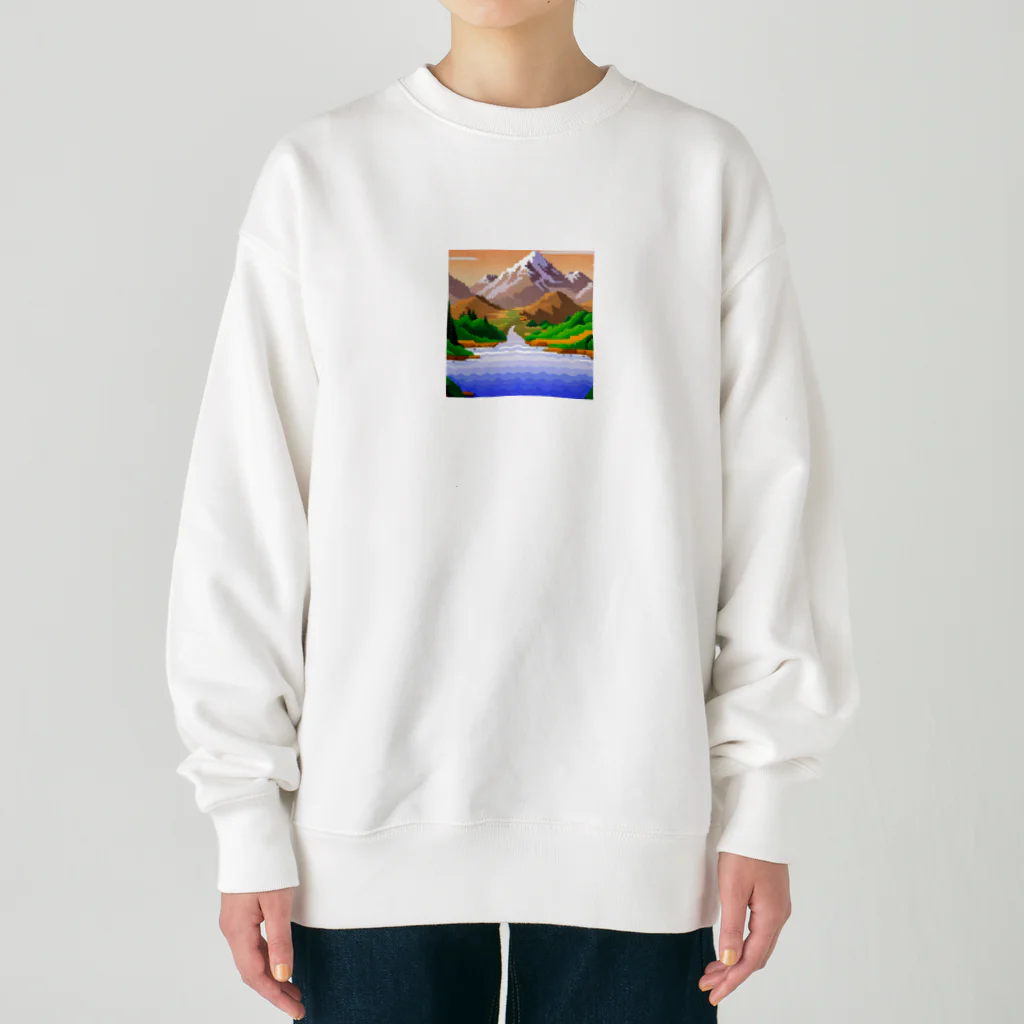 ろよずやのピクセルアート Heavyweight Crew Neck Sweatshirt