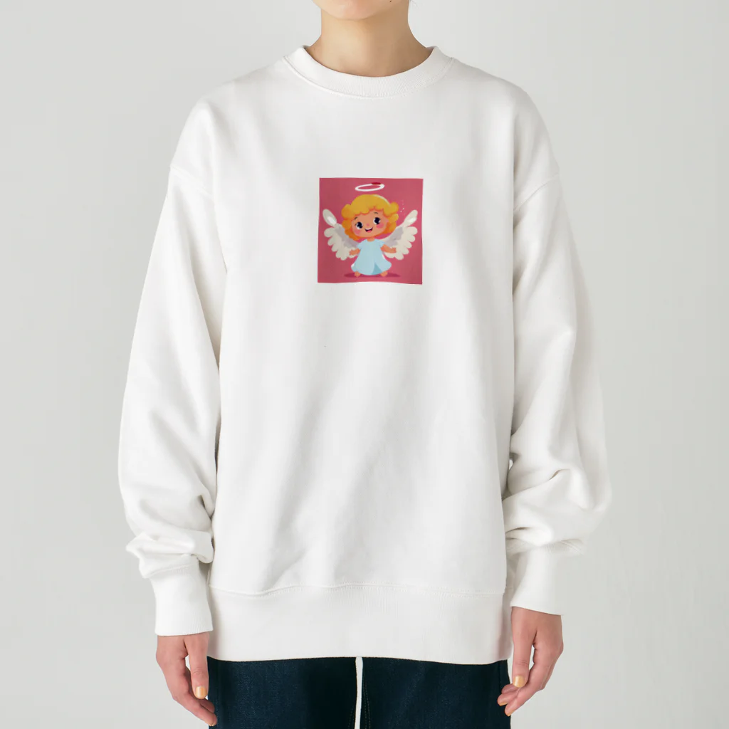 かわちい♡やさんのかわいい天使ちゃんグッズ Heavyweight Crew Neck Sweatshirt