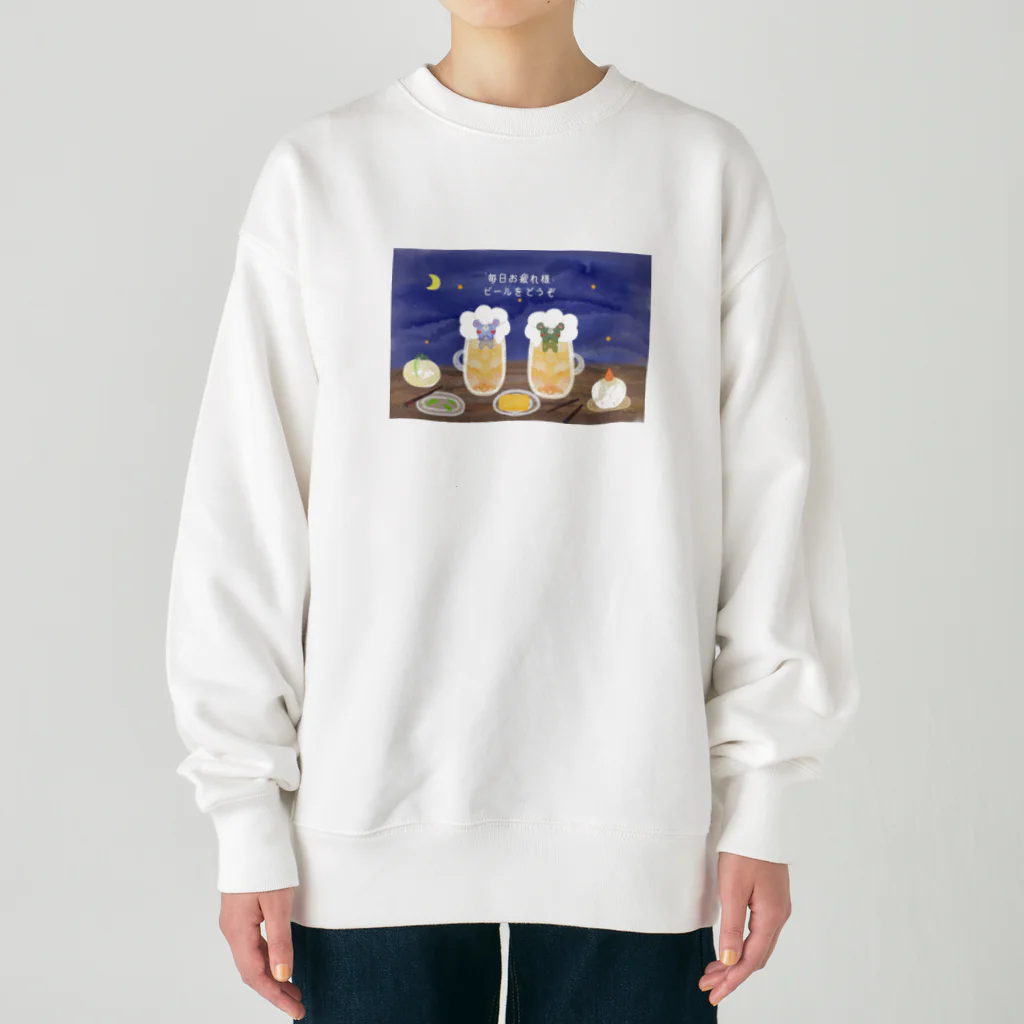 Fille de angeのふぃーゆどぅあんじゅ居酒屋【夜空】 Heavyweight Crew Neck Sweatshirt