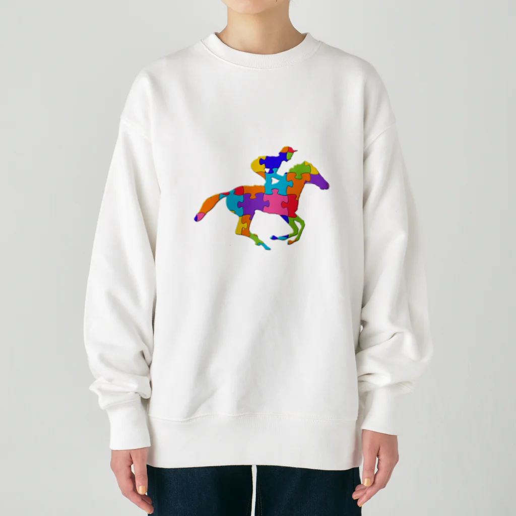 mumusのうま　jigsaw puzzle Heavyweight Crew Neck Sweatshirt