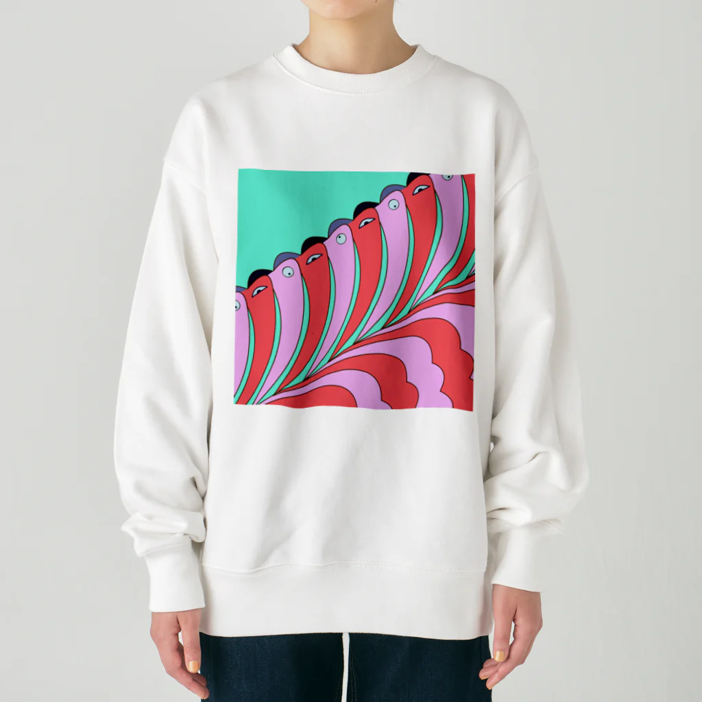 ココから（こーひーまる。）のカラフラミンゴ Heavyweight Crew Neck Sweatshirt