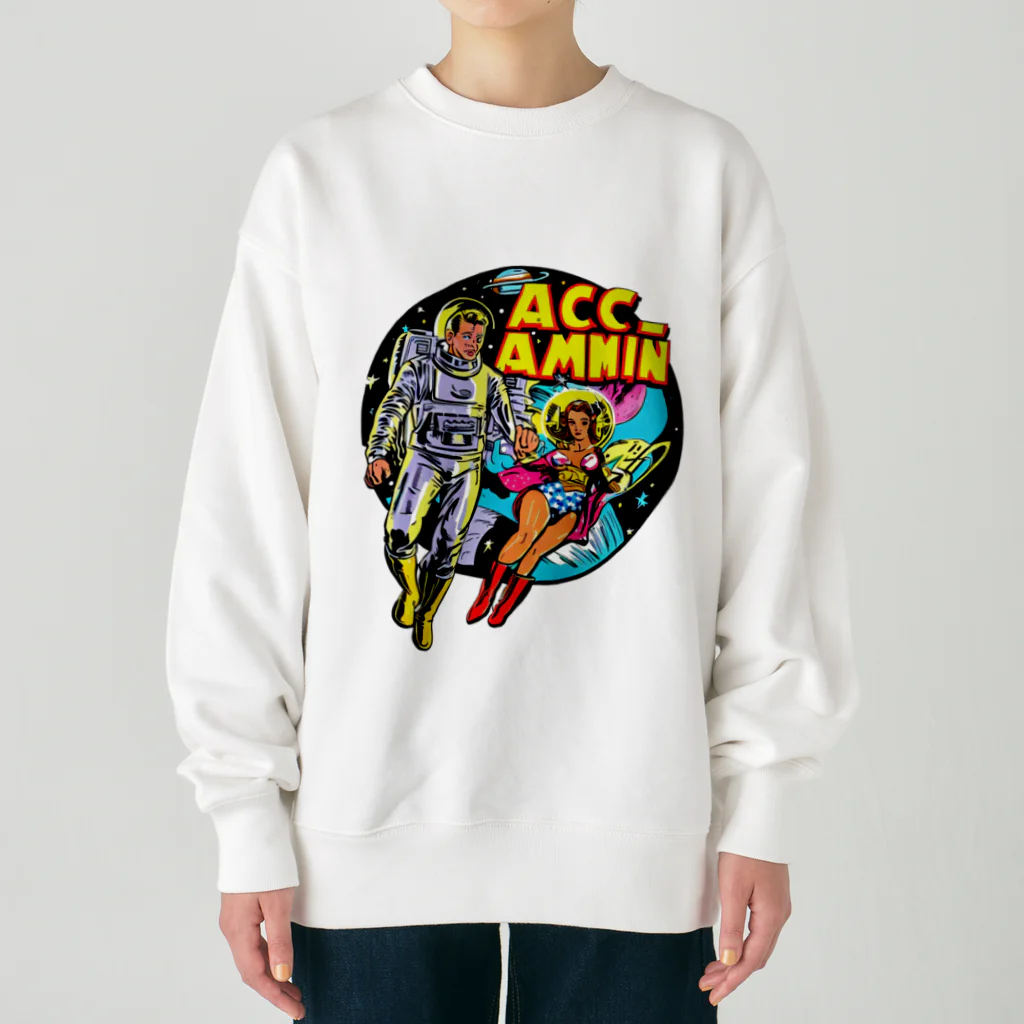 islandmoon13の宇宙の男女　　昔のアメコミ風 Heavyweight Crew Neck Sweatshirt