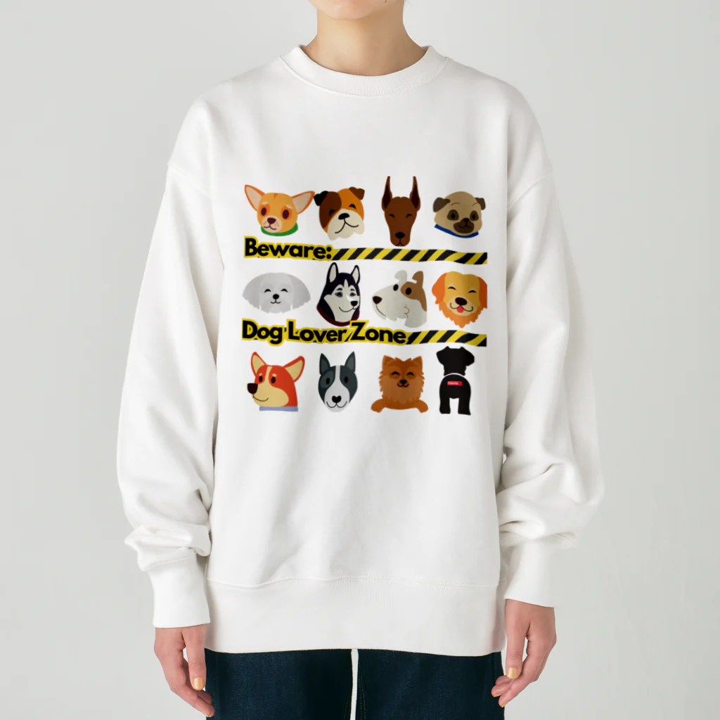 BarkingBeatsのBeware: Dog Lover Zone Heavyweight Crew Neck Sweatshirt