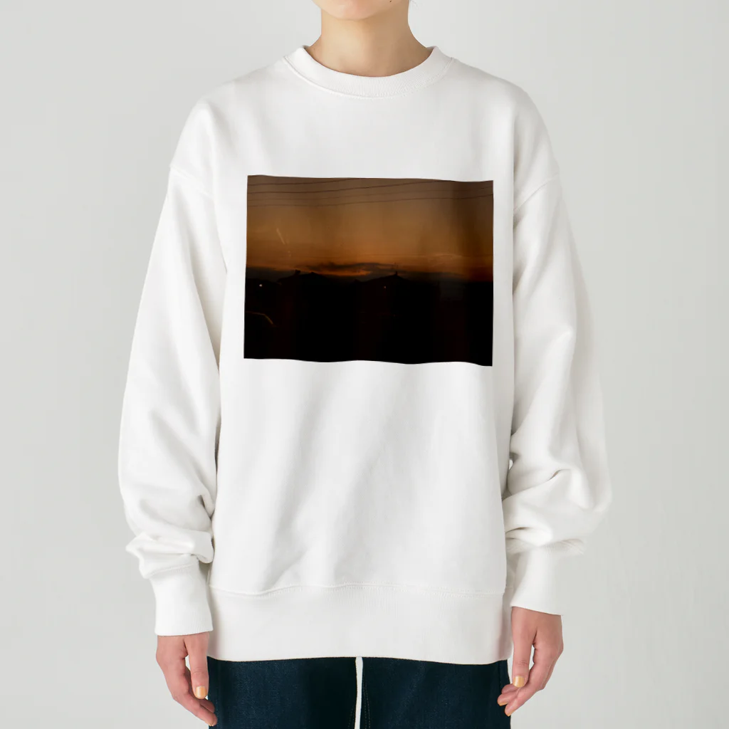 Mi-NtOの夕焼け Heavyweight Crew Neck Sweatshirt