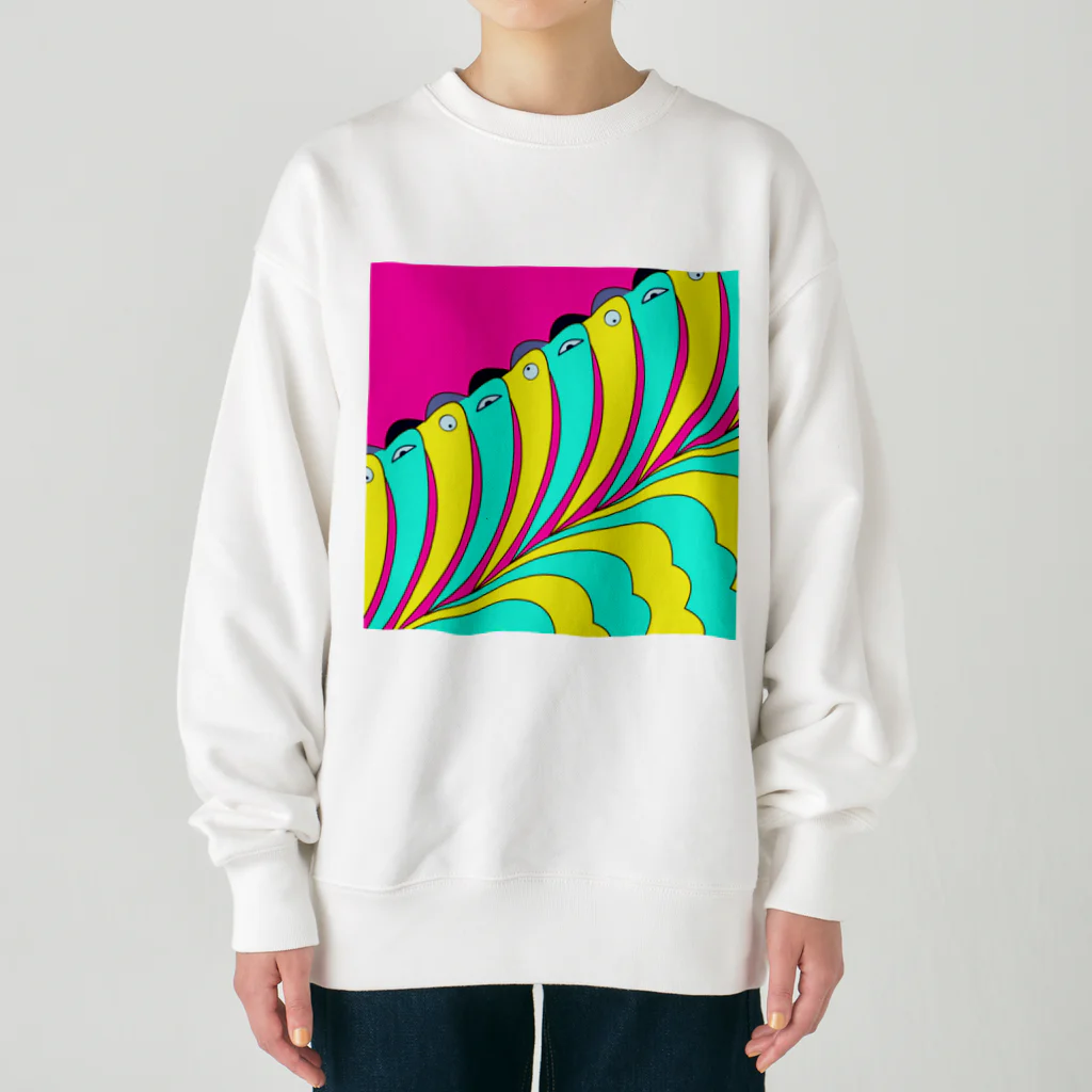 ココから（こーひーまる。）のカラフラミンゴ_2 Heavyweight Crew Neck Sweatshirt