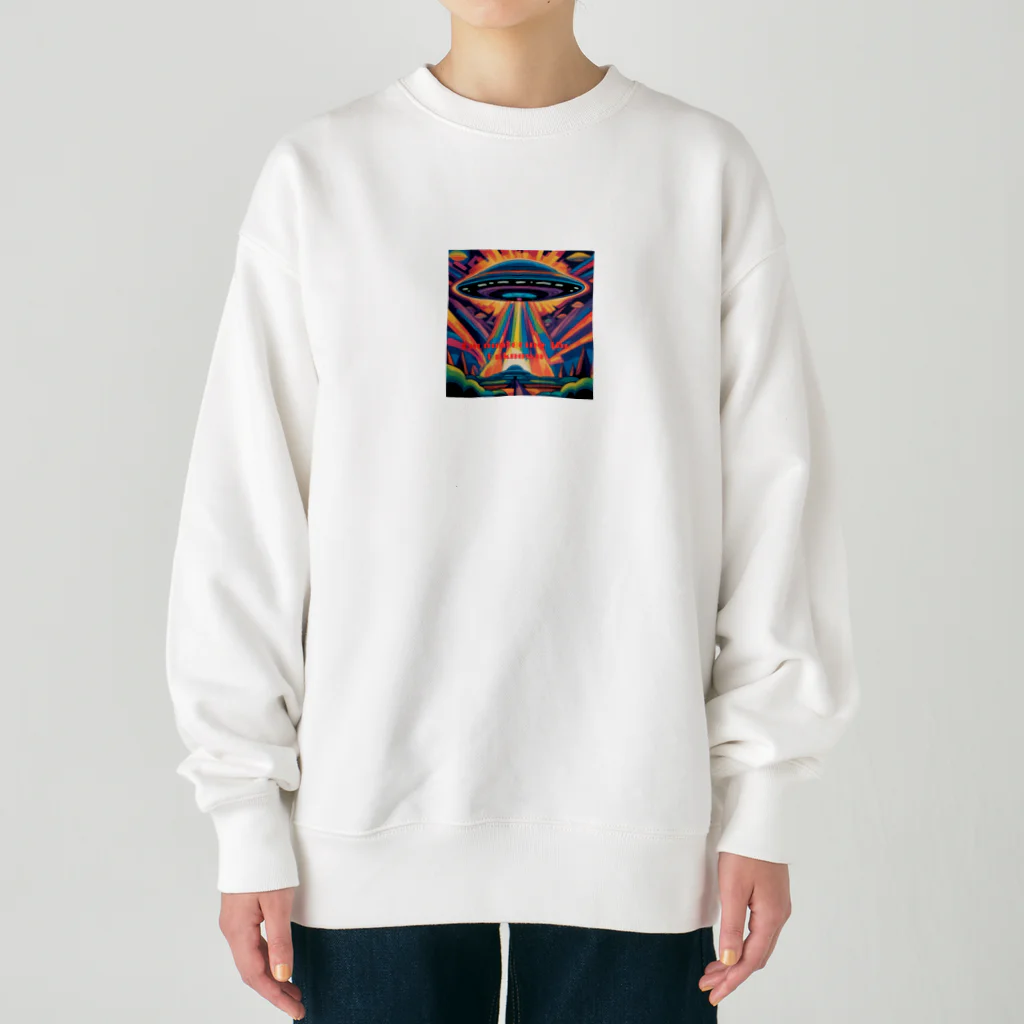 Zvookのサイケデリック　UFO Encountering the Unknown Heavyweight Crew Neck Sweatshirt