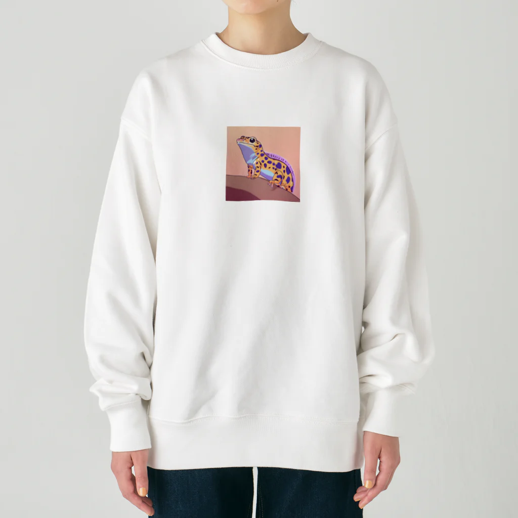 サラリーマン恐竜のファンタスティックれおぱ Heavyweight Crew Neck Sweatshirt