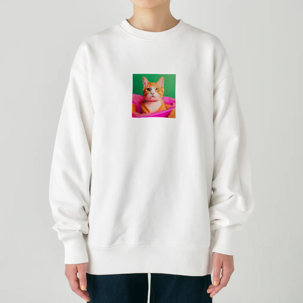 《Derekの絶賛工房中！》のイケイケ猫ちゃん Heavyweight Crew Neck Sweatshirt