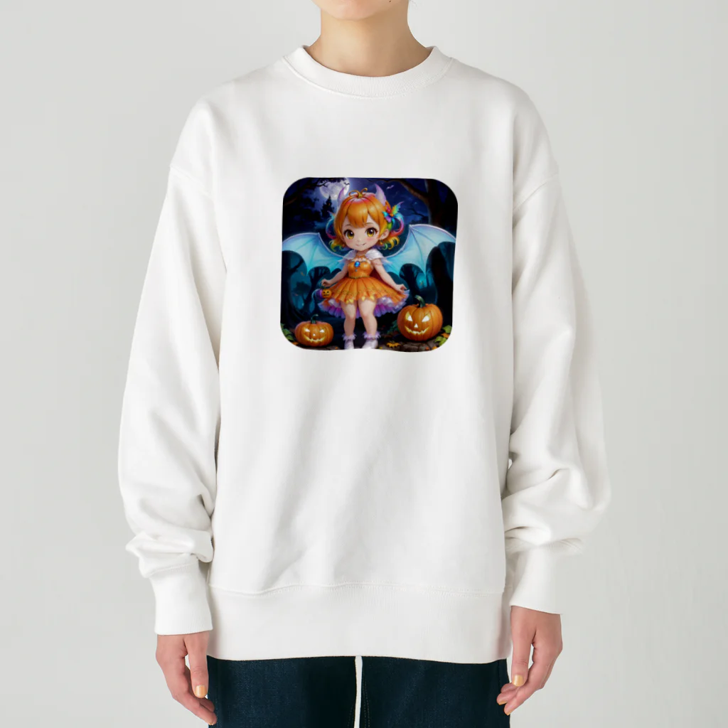 NexDreamの妖精のハロウィンフェス（かぼちゃ） Heavyweight Crew Neck Sweatshirt