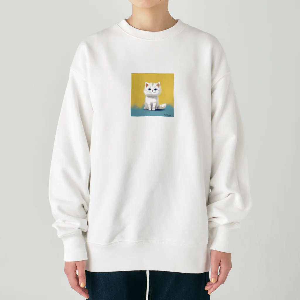 The Triplets Kkittensの三つ子ネコのレモ Heavyweight Crew Neck Sweatshirt