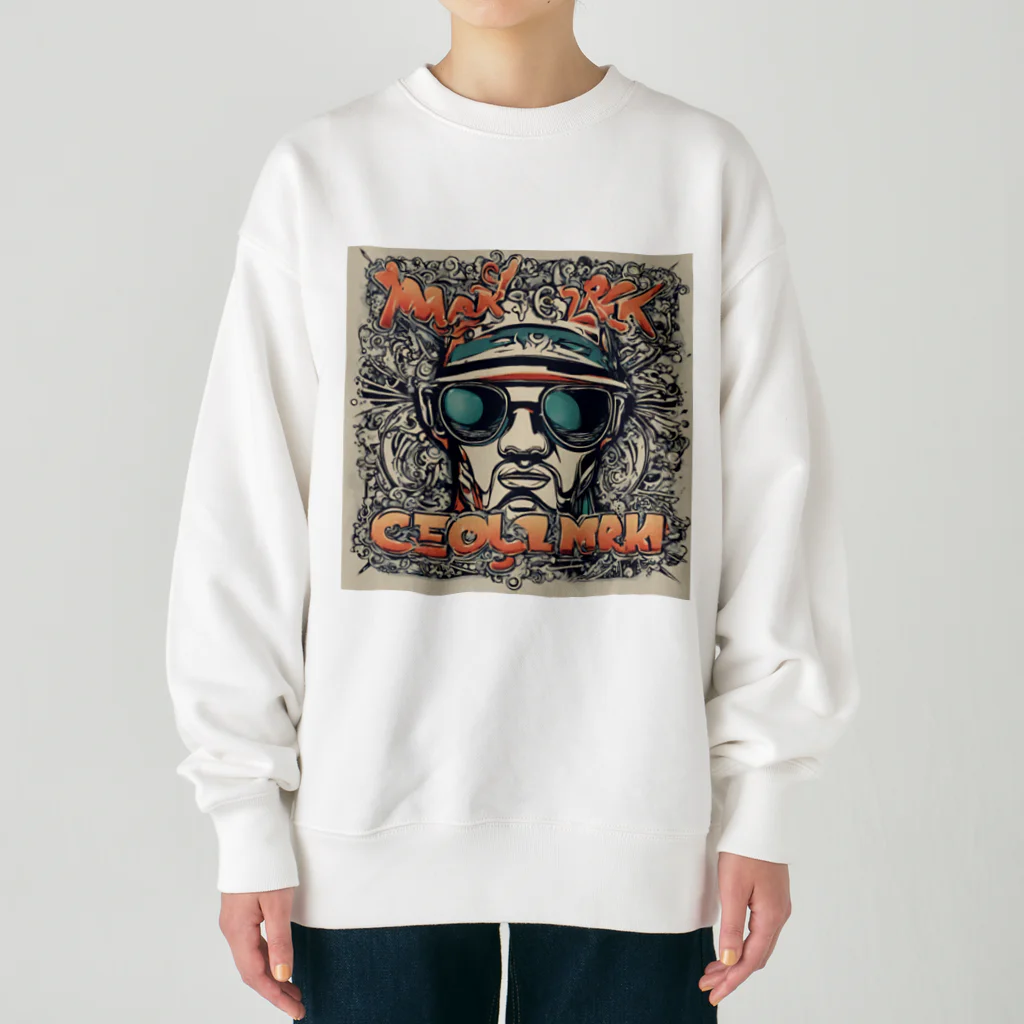 けいらい堂のファンクおじさんのイラストグッズ Heavyweight Crew Neck Sweatshirt