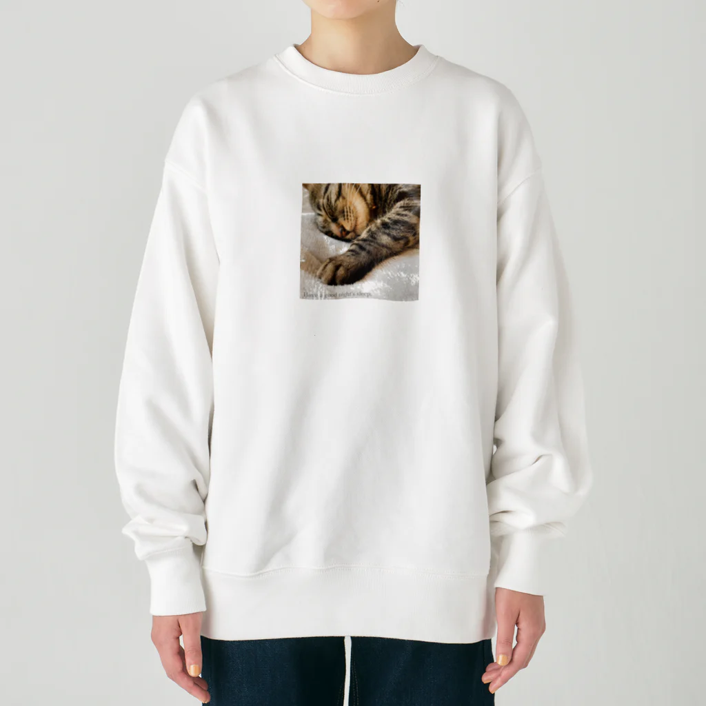 保護猫しじみのおやすみなさい保護猫しじみ Heavyweight Crew Neck Sweatshirt