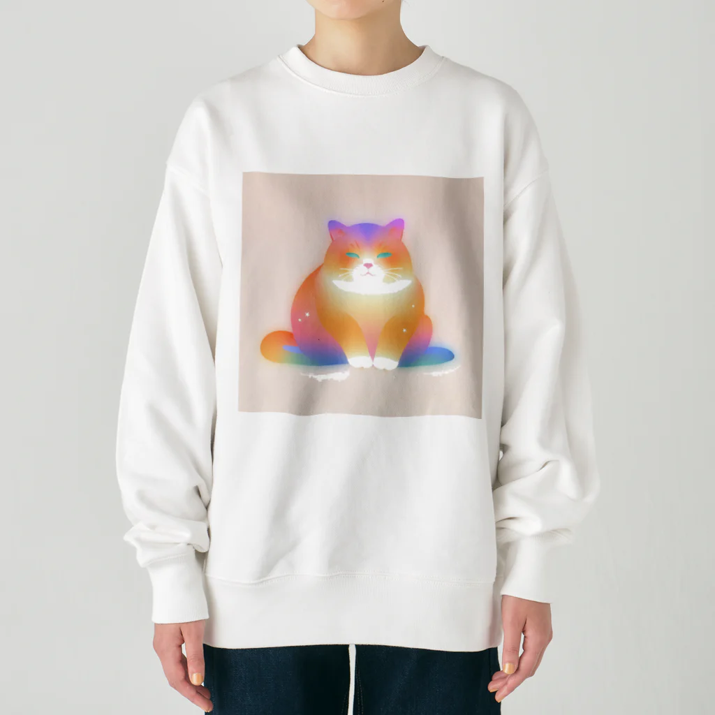 aoking_のグラデーション猫 Heavyweight Crew Neck Sweatshirt