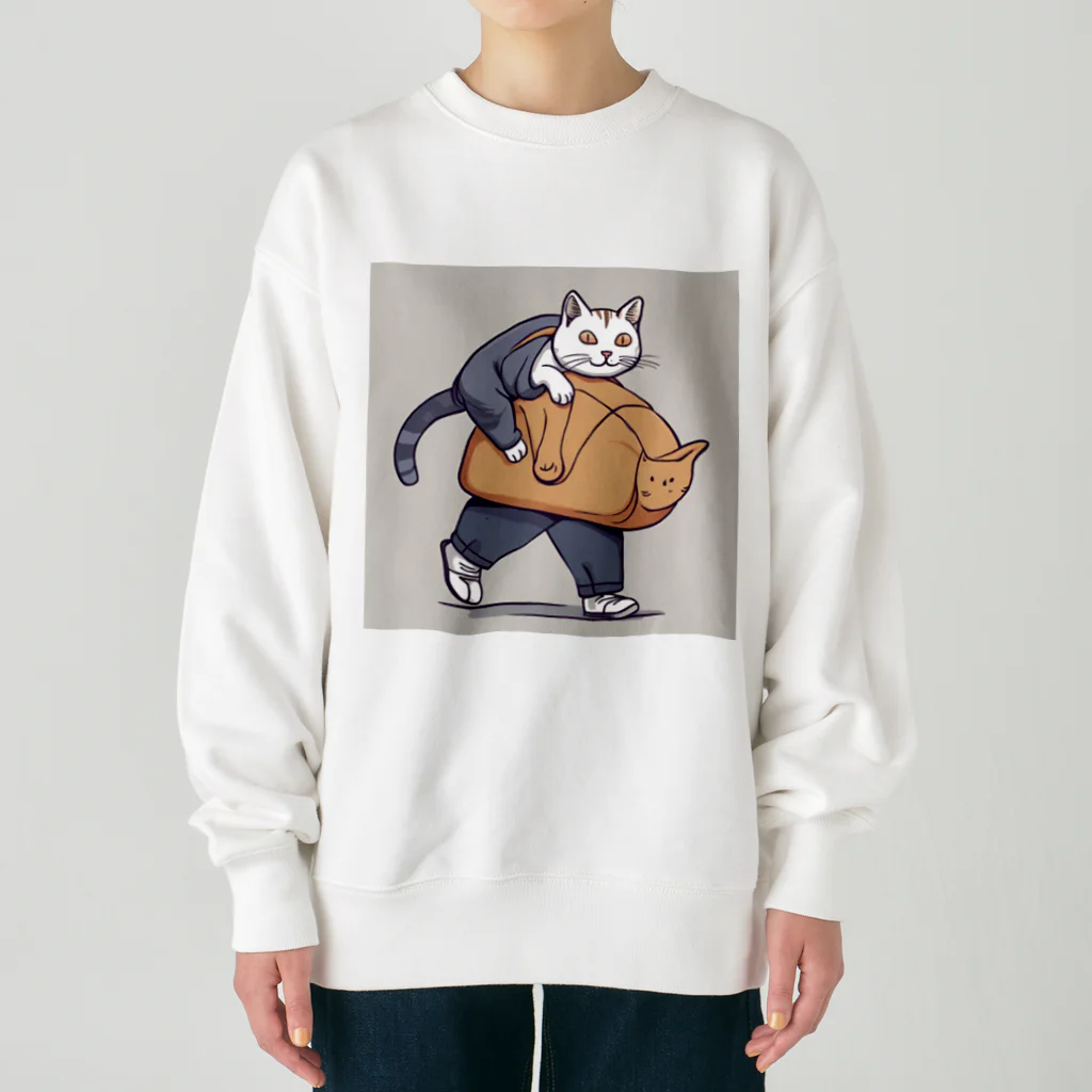 aoking_の不思議猫 Heavyweight Crew Neck Sweatshirt