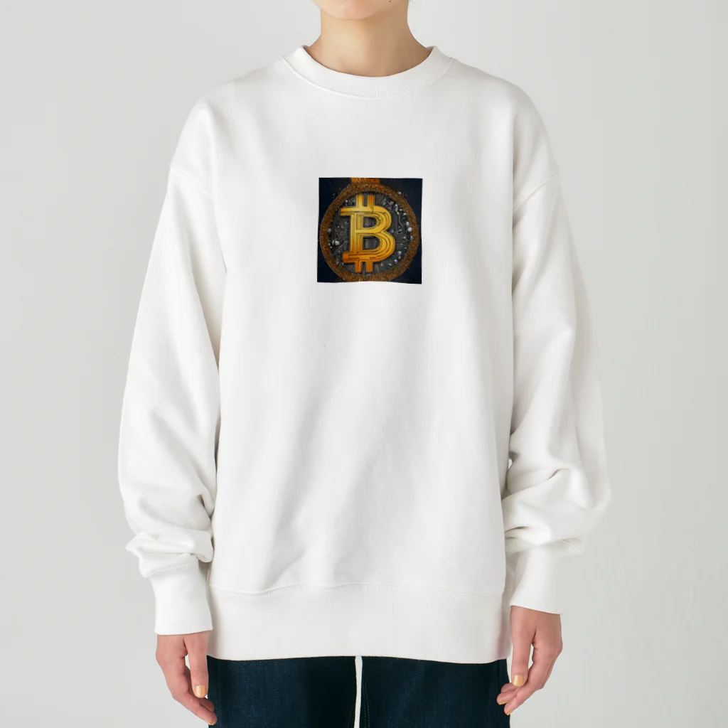 ビットのビットコインアート Heavyweight Crew Neck Sweatshirt