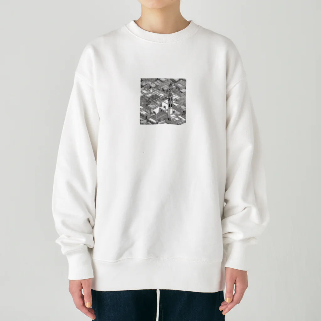 YoMiTの有名な観光スポットイメージ画像：モロッコのマラケシュ旧市街（モロッコ、マラケシュ） Heavyweight Crew Neck Sweatshirt