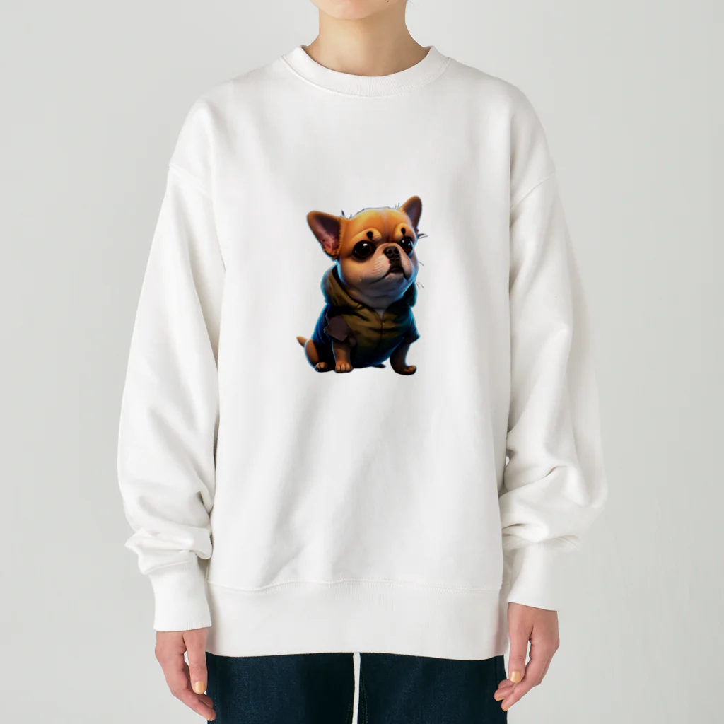 ブサかわフレンズのぶさかワン🐶 Heavyweight Crew Neck Sweatshirt