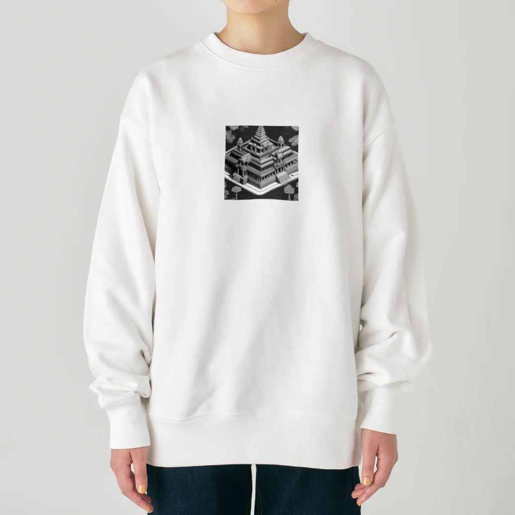 YoMiTの有名な観光スポットイメージ画像：アンコールワット（カンボジア） Heavyweight Crew Neck Sweatshirt