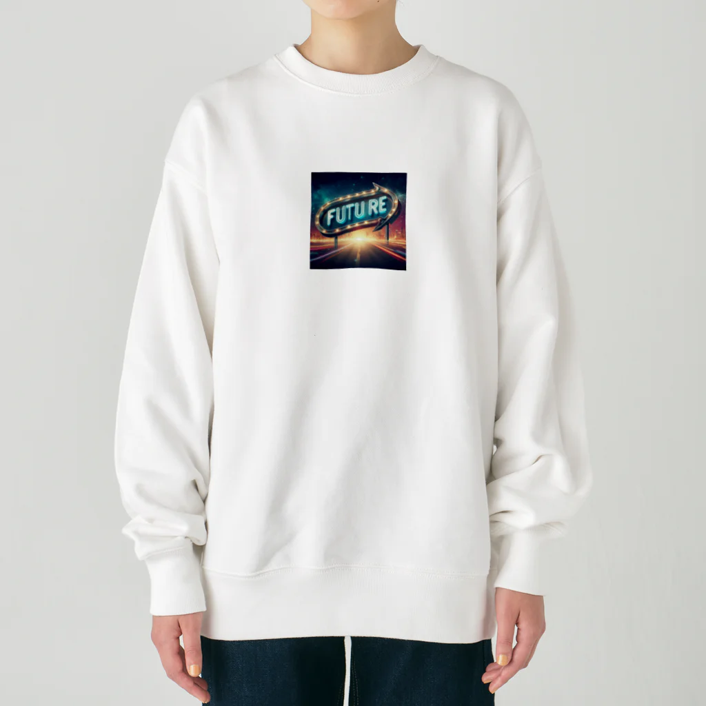 ワンダーワールド・ワンストップのFUTURE　文字入り未来を感じさせるイラスト Heavyweight Crew Neck Sweatshirt