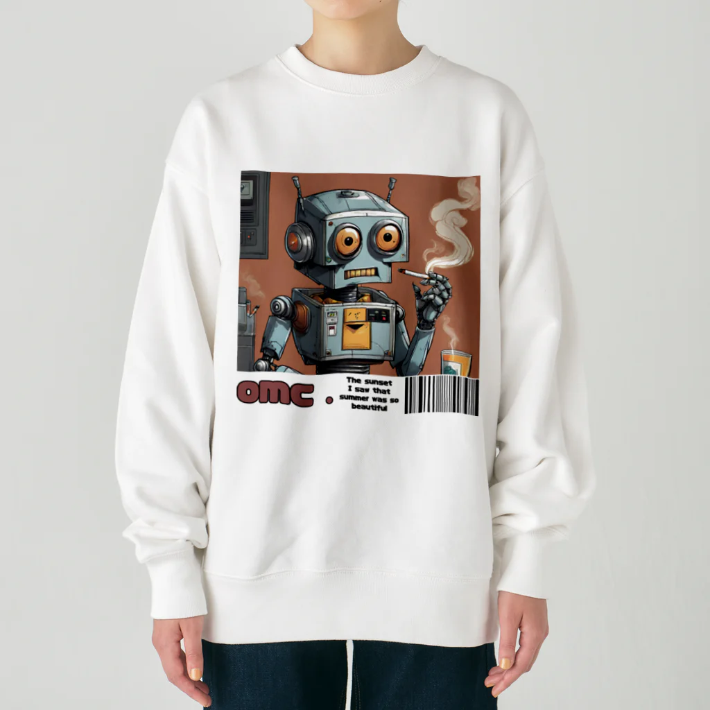 おもちショップの一服ロボくん Heavyweight Crew Neck Sweatshirt