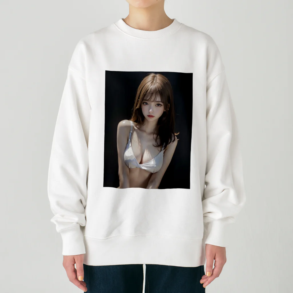 sounya sounyaの美女図鑑（白い服） Heavyweight Crew Neck Sweatshirt