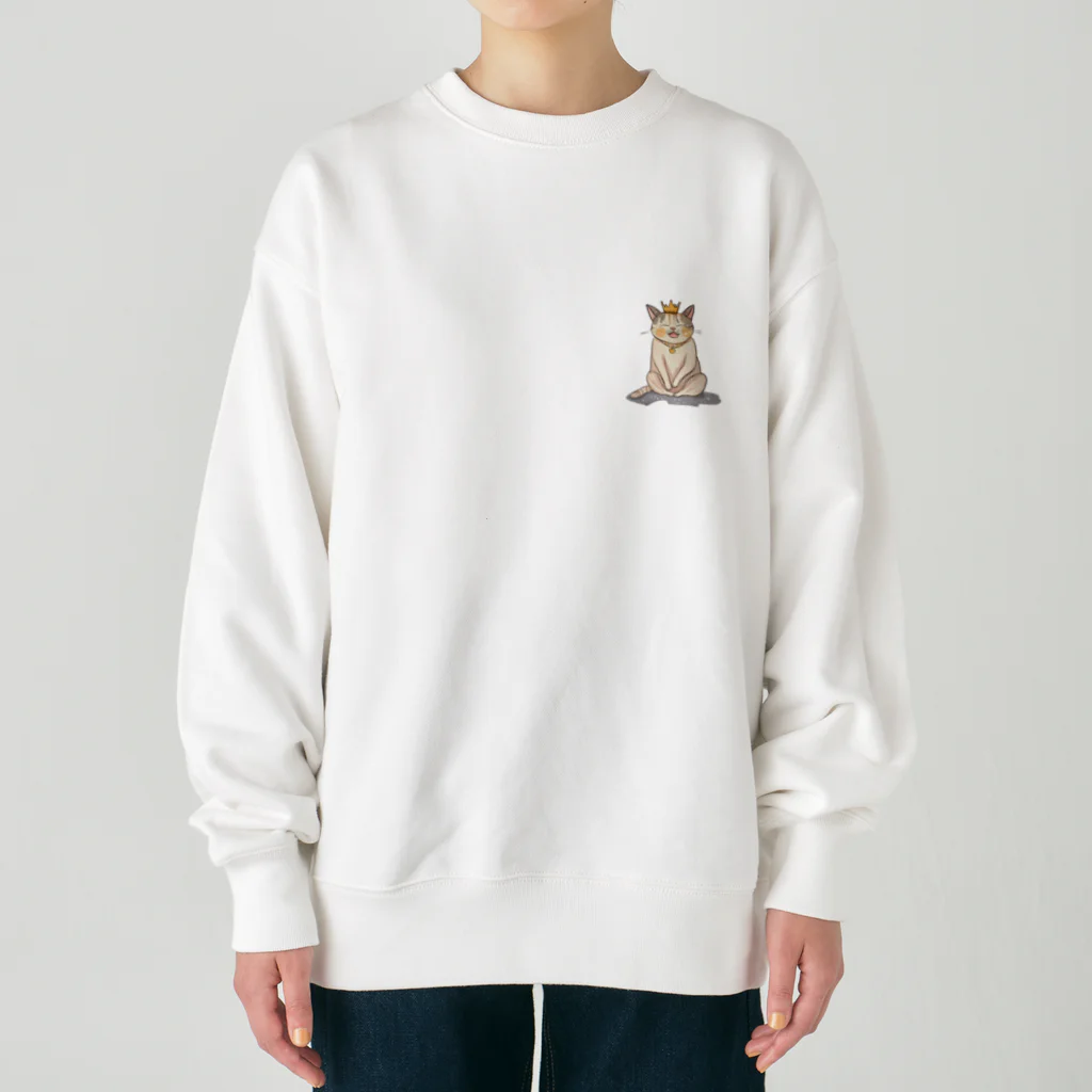 Mystery Cat Worldの王冠ミスティネコ Heavyweight Crew Neck Sweatshirt