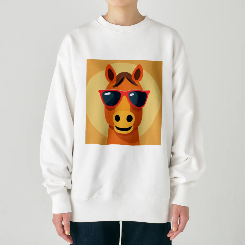 DAIMAZIN ～大魔神～のサングラスとヒヒー君・セカンド Heavyweight Crew Neck Sweatshirt