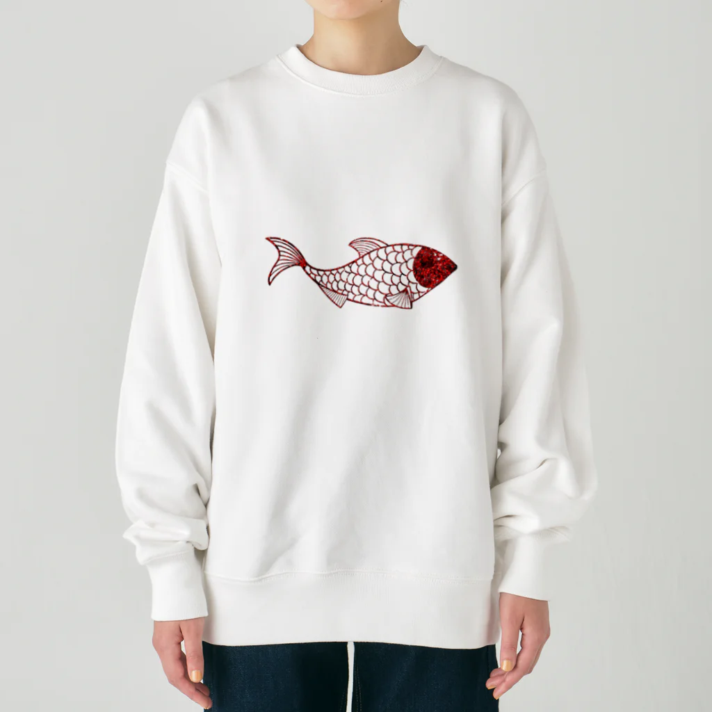 mumusの魚　sequinsred Heavyweight Crew Neck Sweatshirt