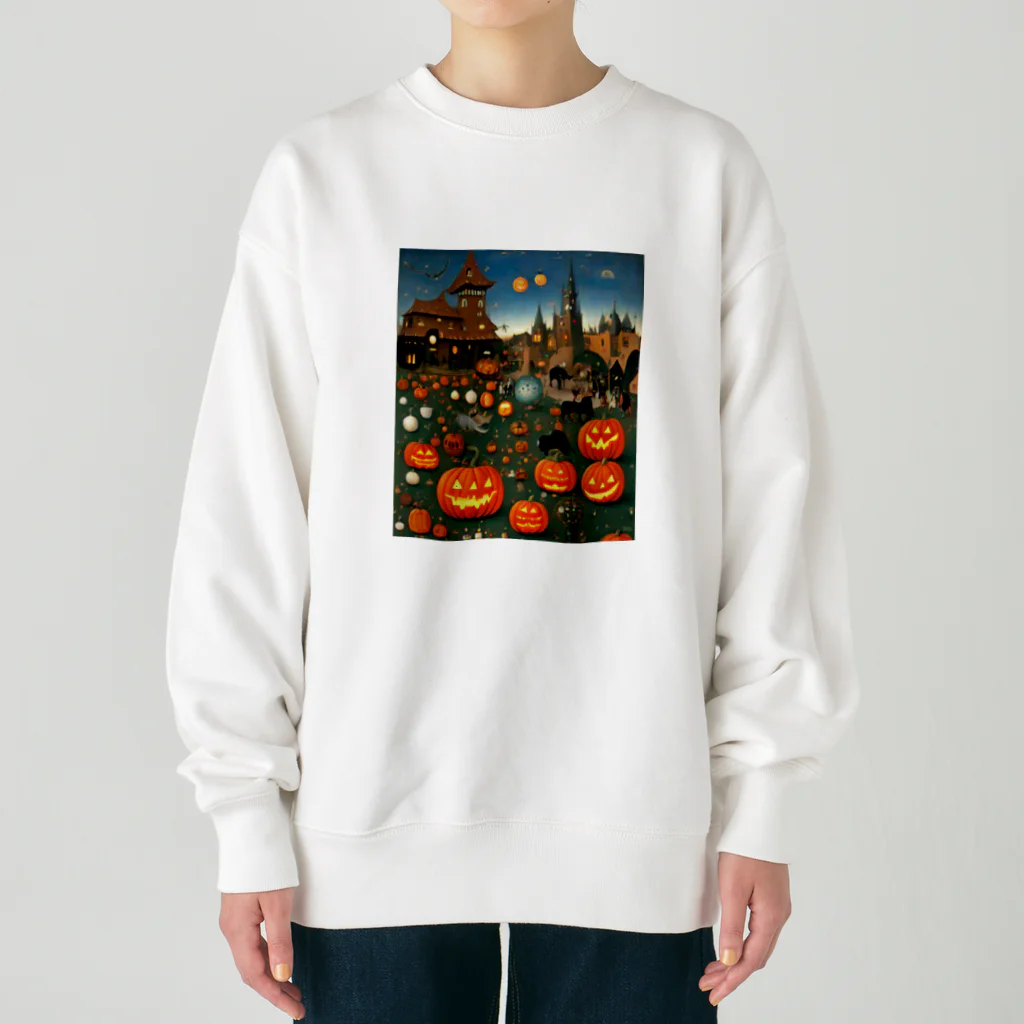 waffle2000のハロウィン風景 Heavyweight Crew Neck Sweatshirt