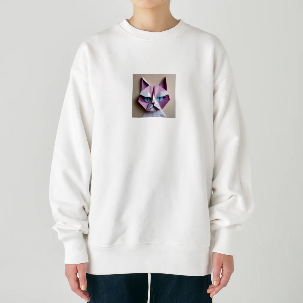 Kitabaの折り紙アニマル・ワシ猫ですねん！ Heavyweight Crew Neck Sweatshirt