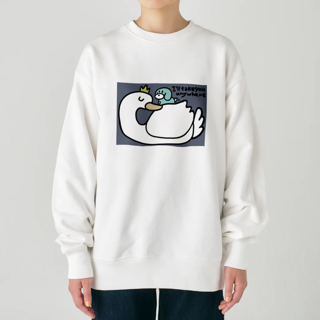 千代紙商店のどこにでも連れていくよ Heavyweight Crew Neck Sweatshirt