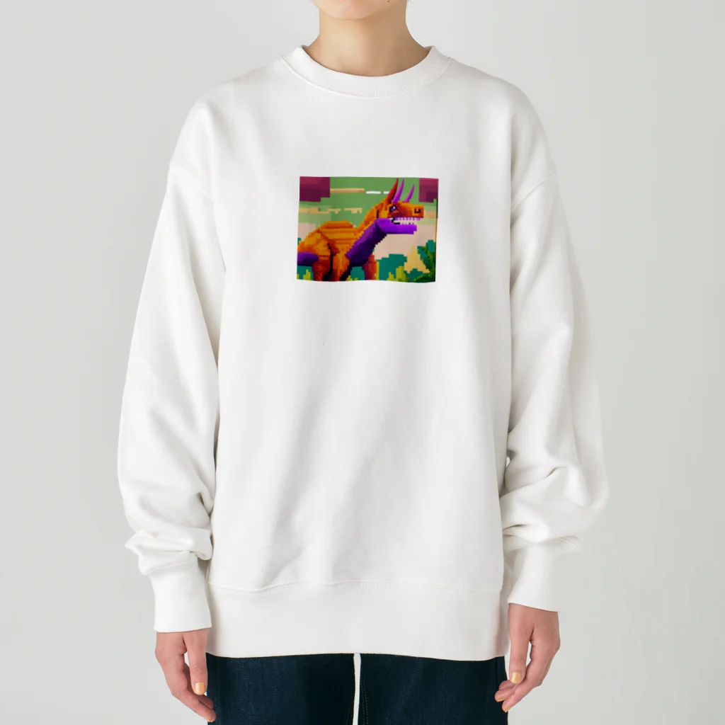 iikyanの恐竜㉓ Heavyweight Crew Neck Sweatshirt