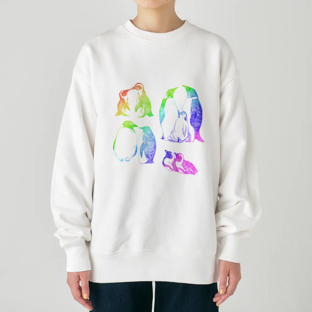 縁-yukari-のカラフルペンギン Heavyweight Crew Neck Sweatshirt