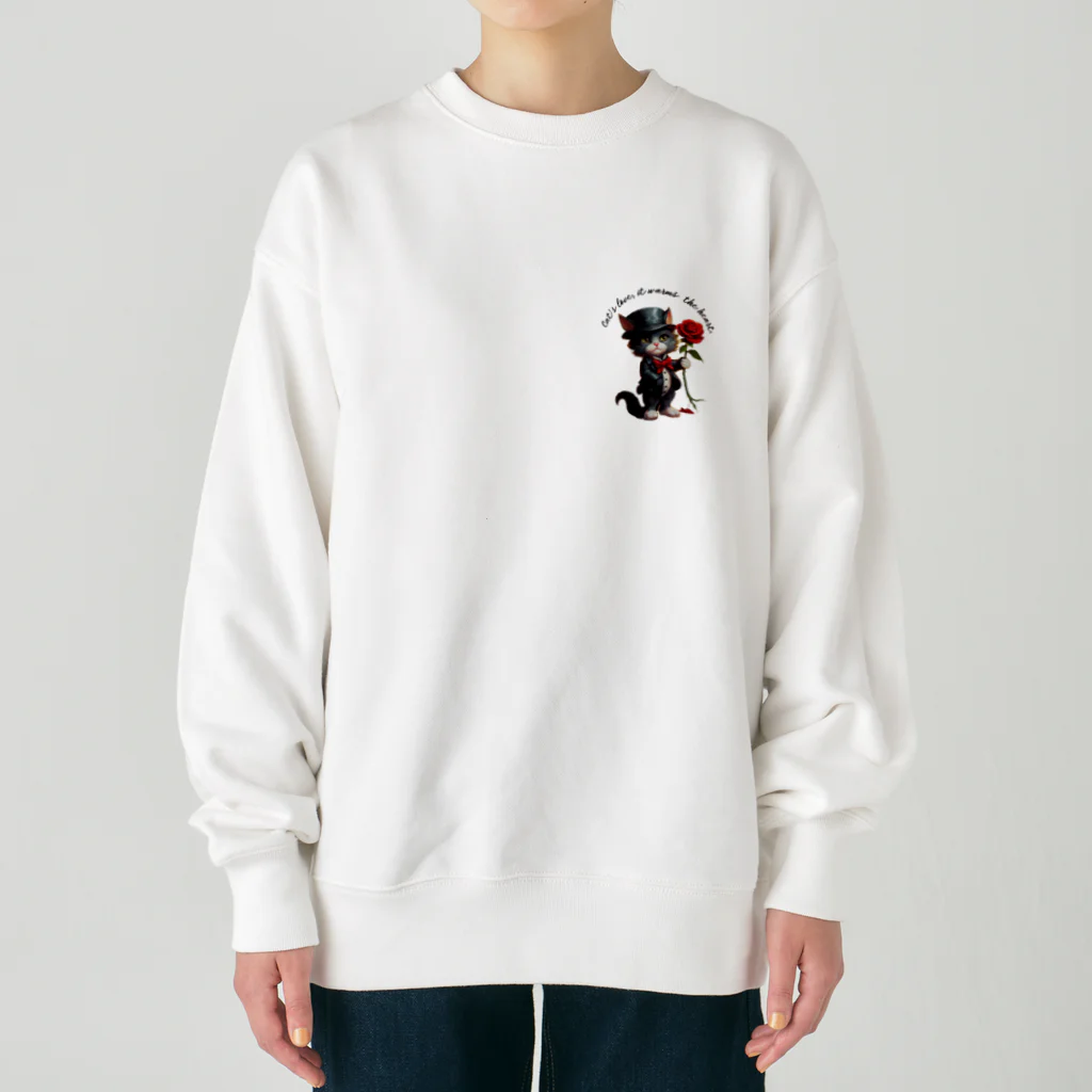 yasunekoの黒猫(ソックス) Heavyweight Crew Neck Sweatshirt