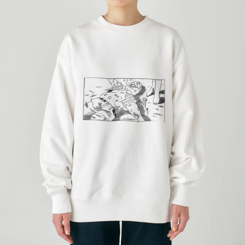 ザビエラー長谷川の戦いの後のおじさん Heavyweight Crew Neck Sweatshirt