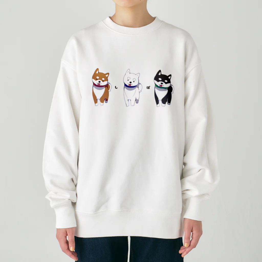 リキの3色柴犬 Heavyweight Crew Neck Sweatshirt