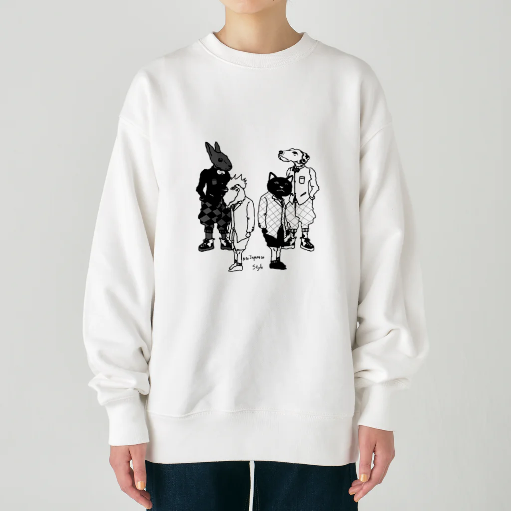 NEOJAPANESESTYLE                               のanimals Heavyweight Crew Neck Sweatshirt