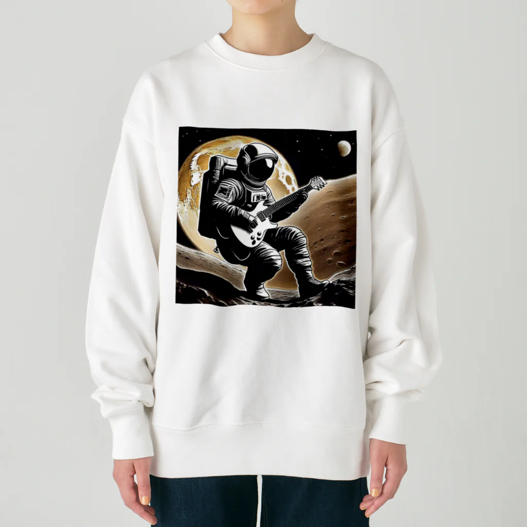 宇宙開発デザイン科の月面のギタリスト Heavyweight Crew Neck Sweatshirt