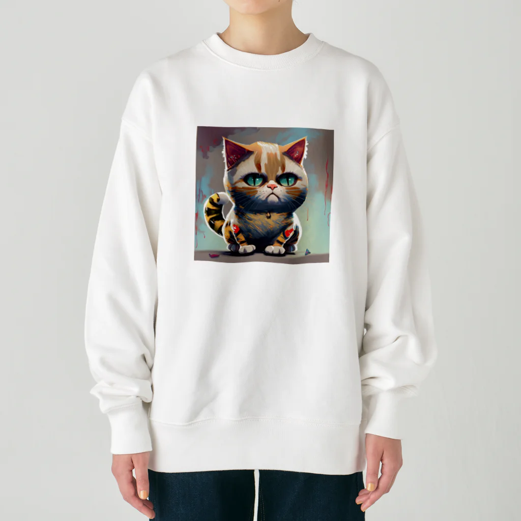 burusukaruの猫のタイガーくん Heavyweight Crew Neck Sweatshirt