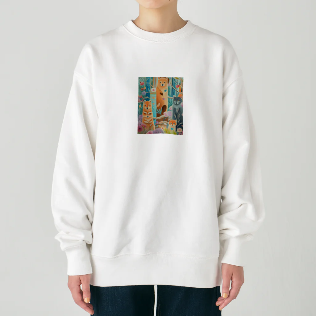 soramame1119の森の中の世界 Heavyweight Crew Neck Sweatshirt