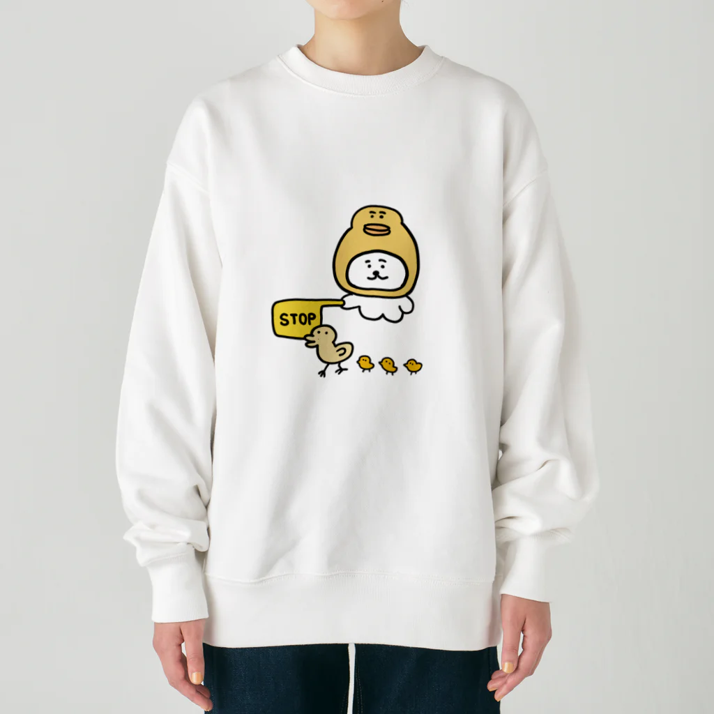 けちゃっぷごはんのお店の見守るねこ Heavyweight Crew Neck Sweatshirt