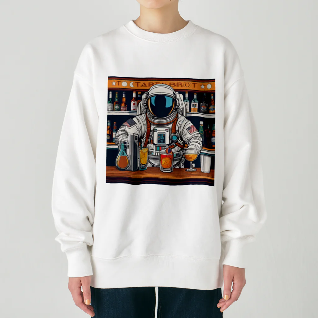 宇宙開発デザイン科の宇宙飛行士のバーテンダー Heavyweight Crew Neck Sweatshirt