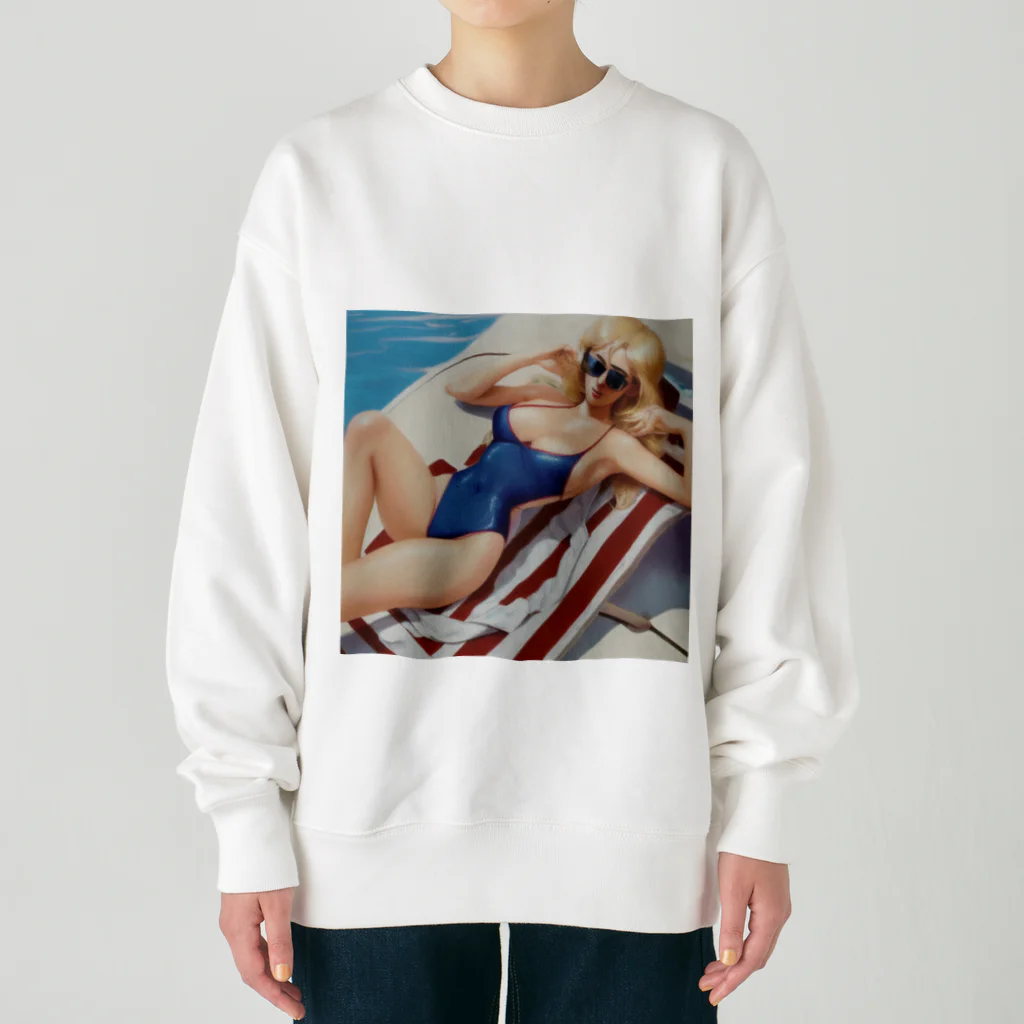 dogs2023のレトロタッチ「ブロンドの美女」 Heavyweight Crew Neck Sweatshirt