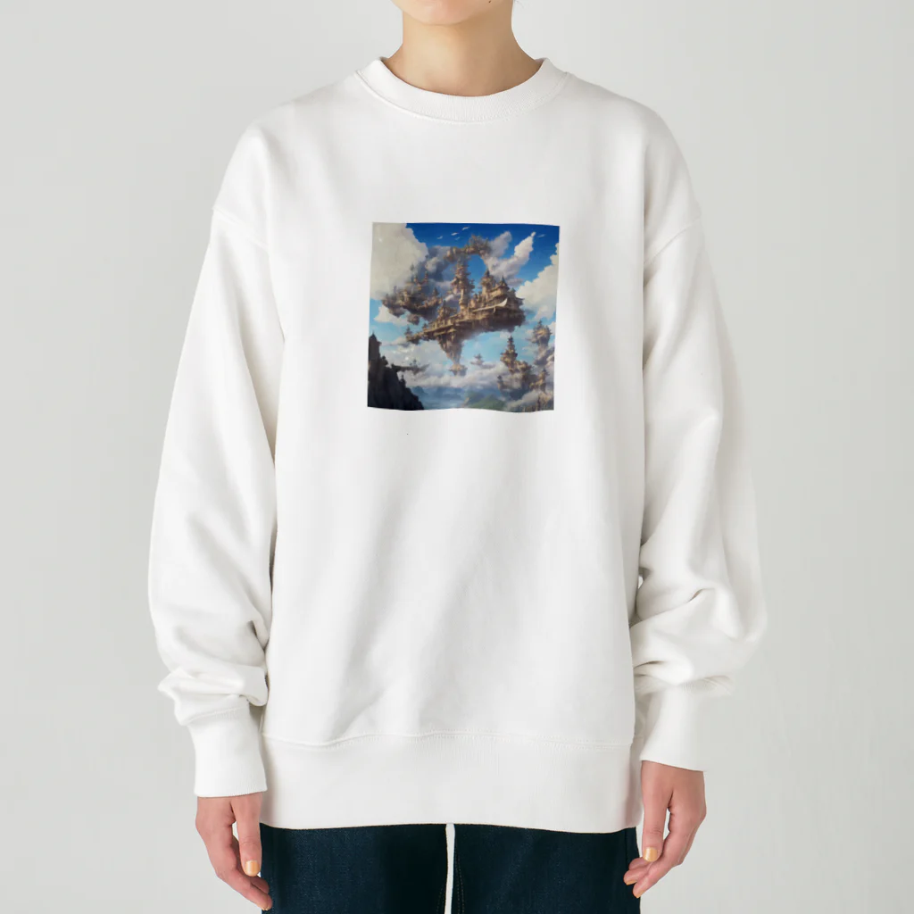 SetsunaAIの空に浮かぶ島のファンタジーグッズ Heavyweight Crew Neck Sweatshirt