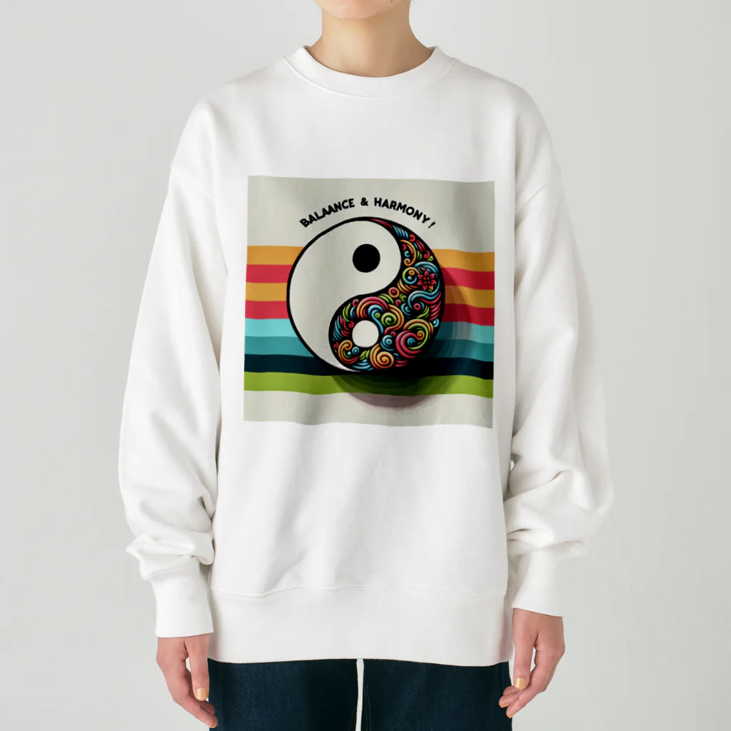 18ban's shopの陰陽対極図じゃ！ Heavyweight Crew Neck Sweatshirt