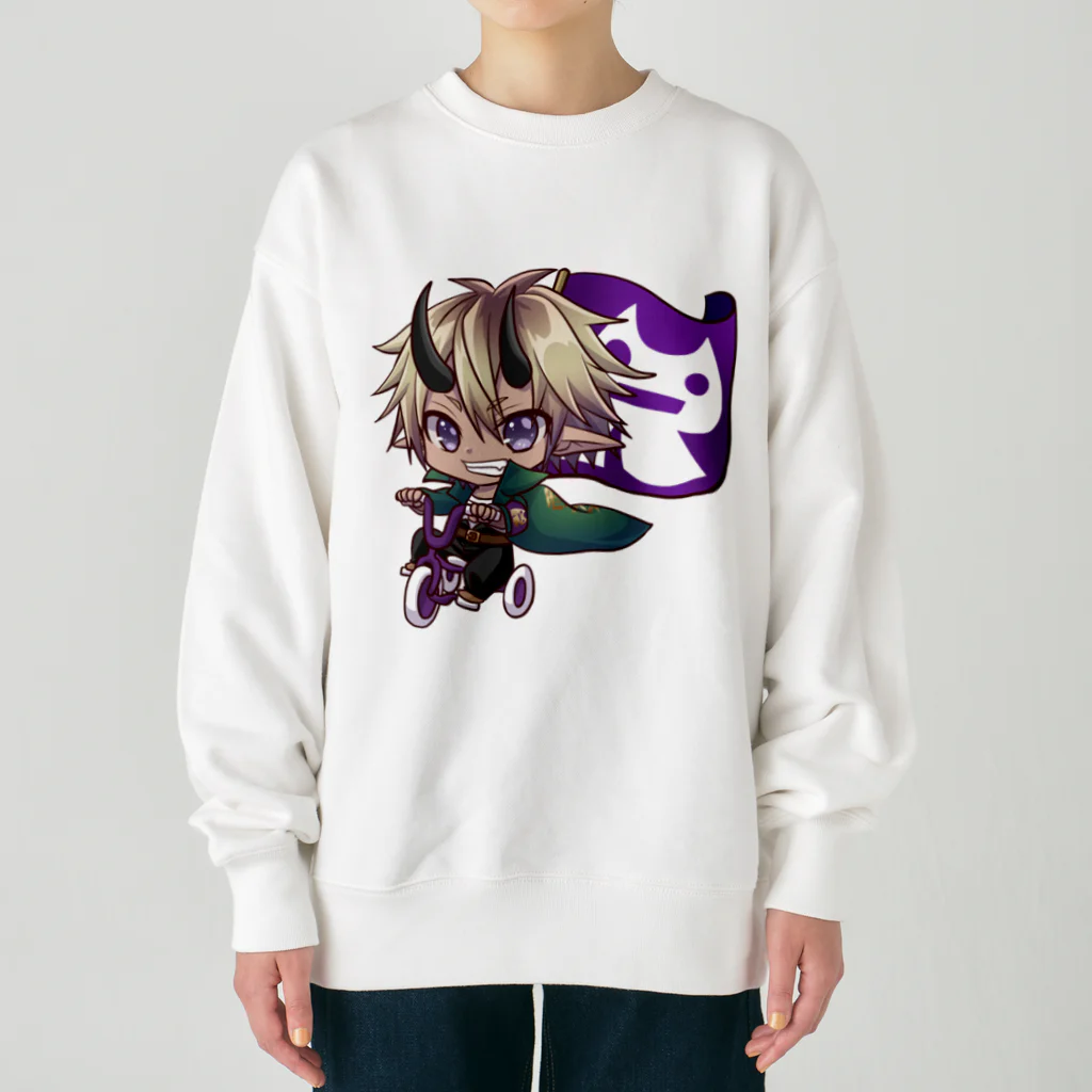 ロキのロキロキ団三輪車アバ雷炎ちゃん Heavyweight Crew Neck Sweatshirt