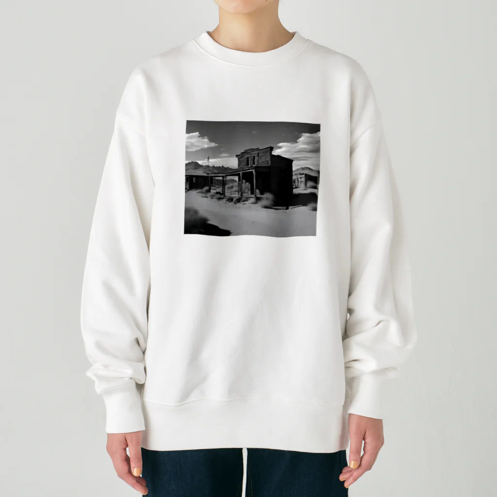 崖っぷちのポニョの"Nostalgia Ville：さびれた町の魅力を感じるグッズ" Heavyweight Crew Neck Sweatshirt