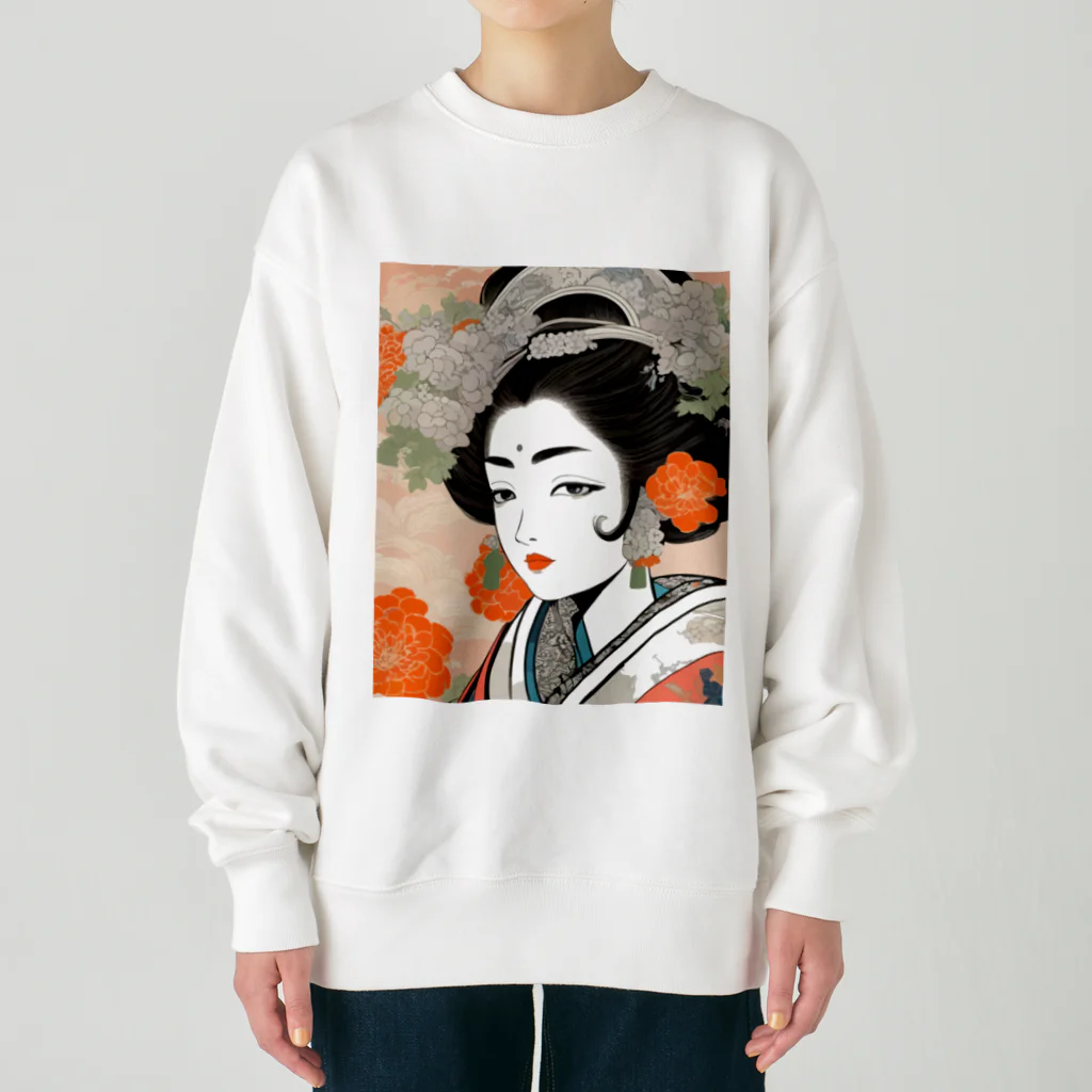 wawomotsuのJapanese Courtesan Bloom Tee ”Geisha” ヘビーウェイトスウェット